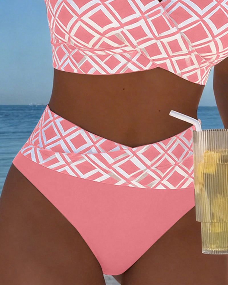 Nerida - Plaid High-Cut Bikini Set