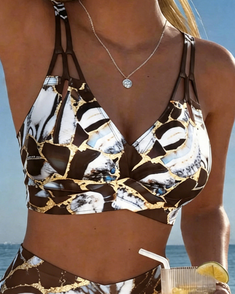 Nerina - Printed Cut-Out Bikini Set