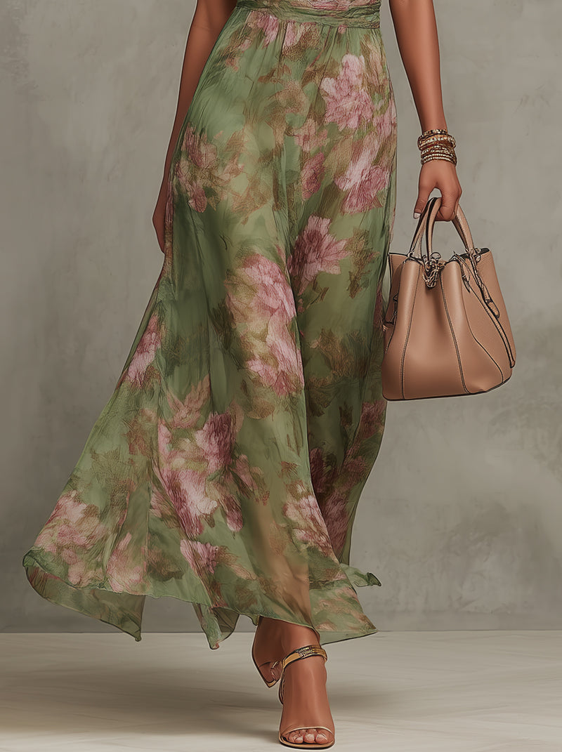 Cherie - Floral Halter Maxi Dress