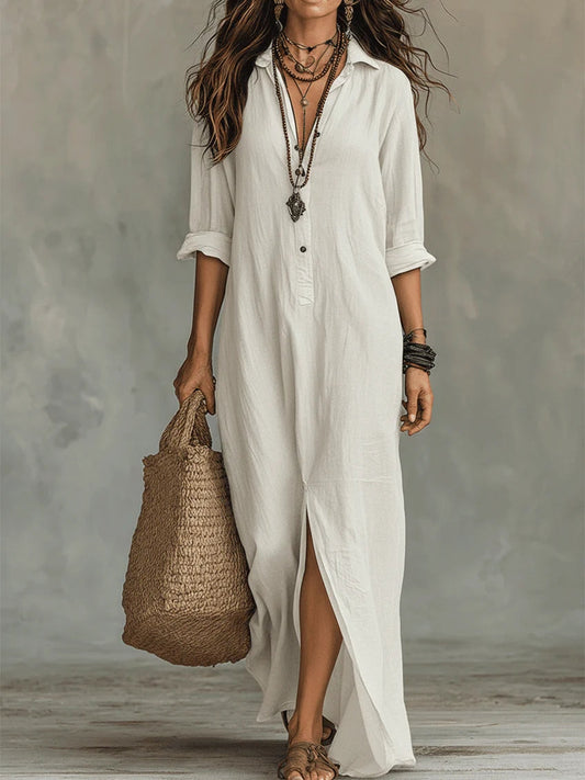 Ivora - Fluid Buttoned Maxi Dress