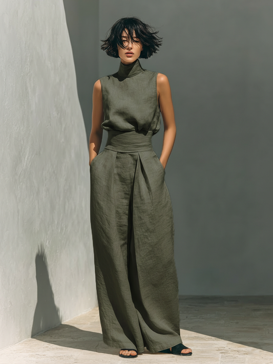 Wendy - Linen-Cotton Wide-Leg Set