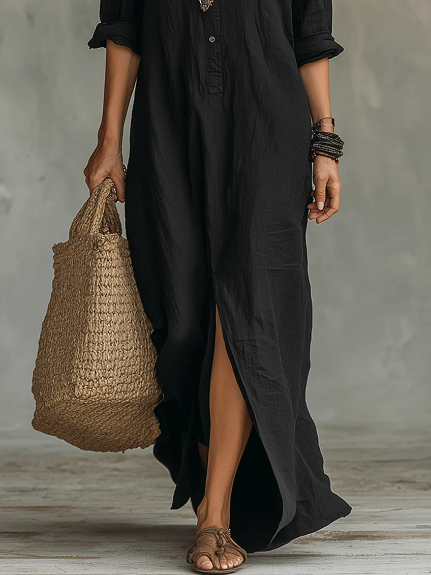Ivora - Fluid Buttoned Maxi Dress