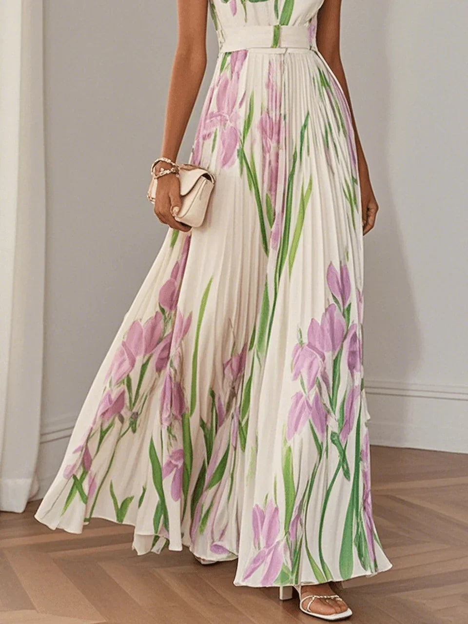 Annabelle - Pleated Floral Maxi Dress