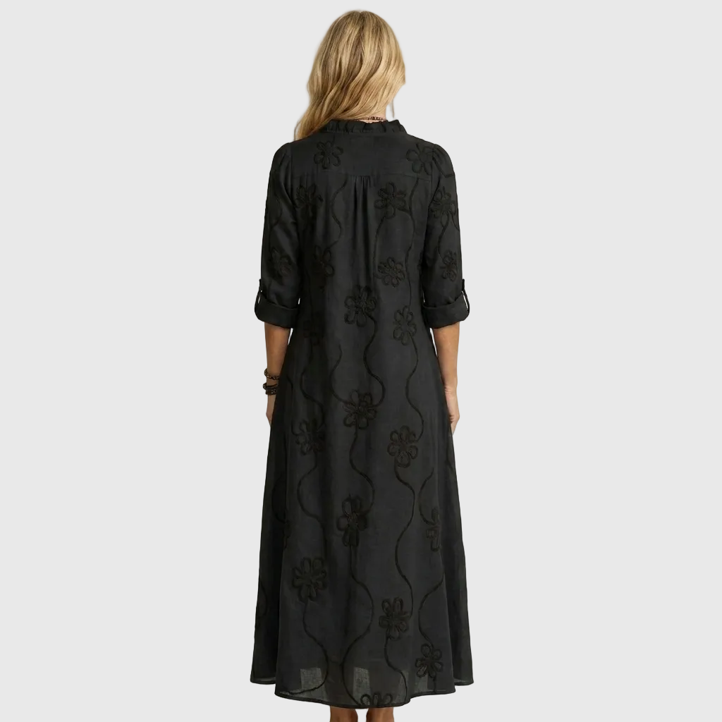 Mariam - Tonal Floral Embroidered Maxi Dress