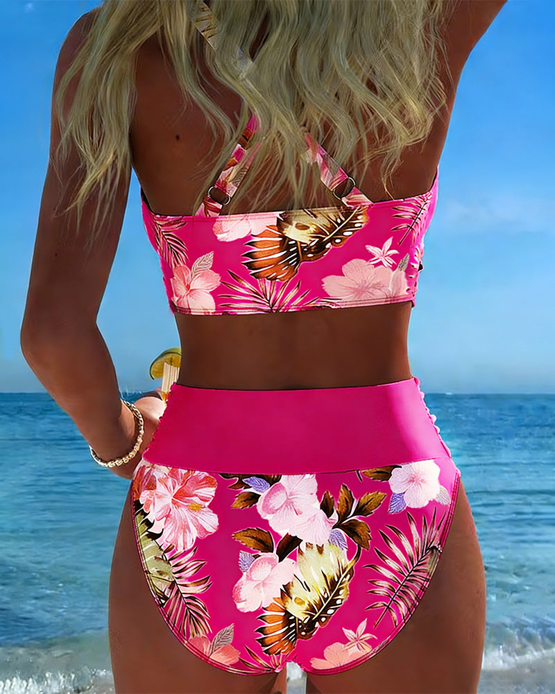 Sondra - Contrast Floral Bikini Set