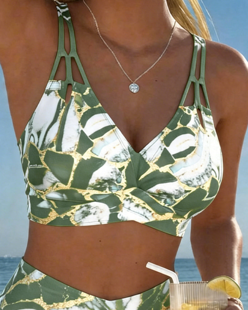 Nerina - Printed Cut-Out Bikini Set