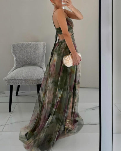 Giselle - Floral Chiffon Maxi Dress