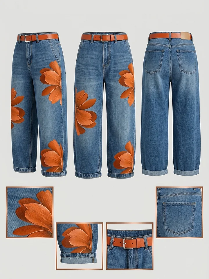 Belora - Embroidered Shirt and Wide-Leg Jeans