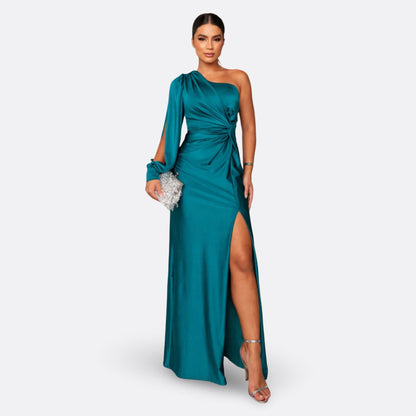 Luna - Draped Asymmetric Maxi Dress