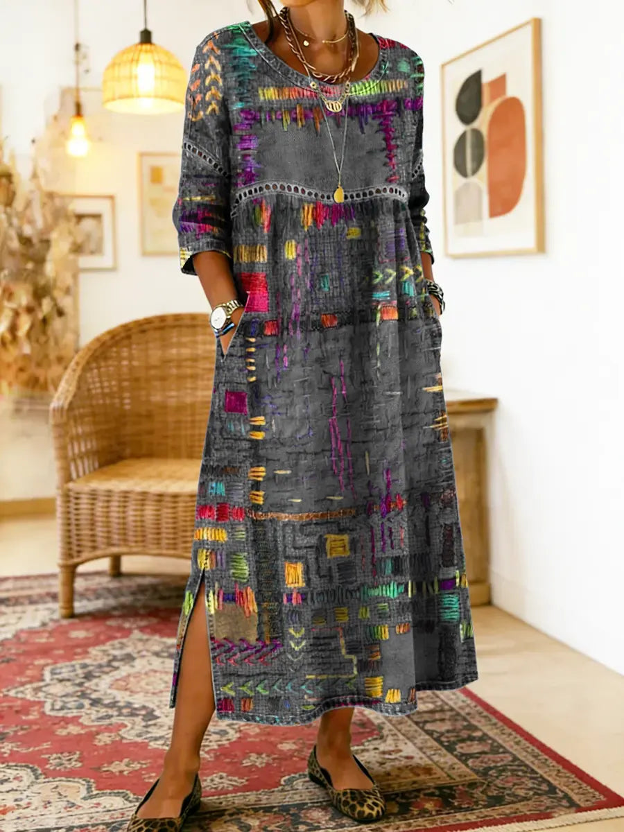 Manuela - Relaxed Patchwork Denim Dress