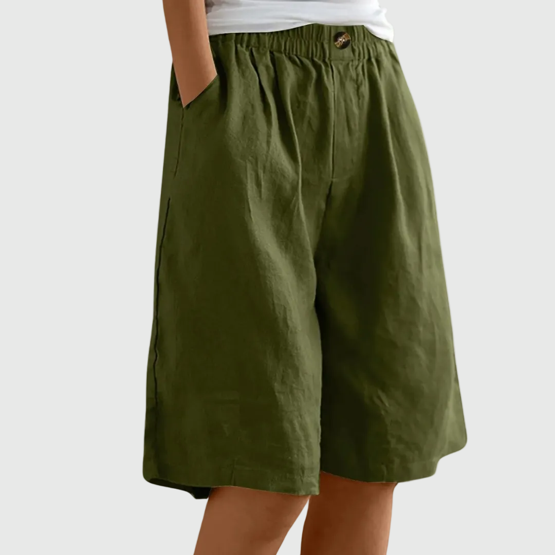 Araceli - Elastic-Waist Wide-Leg Shorts