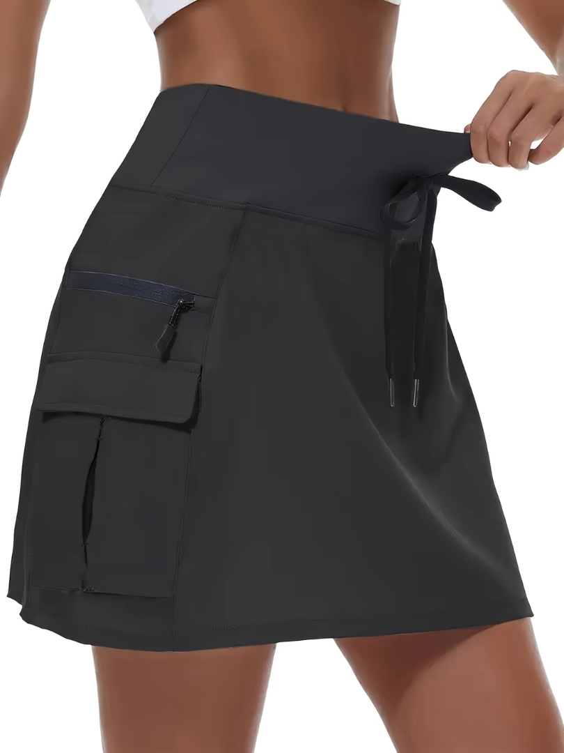 Tess - High-Waist Zip-Pocket Skort