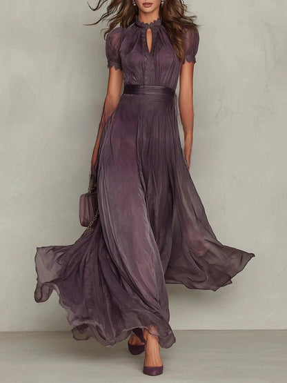 Ameline - Chiffon Lace Maxi Dress