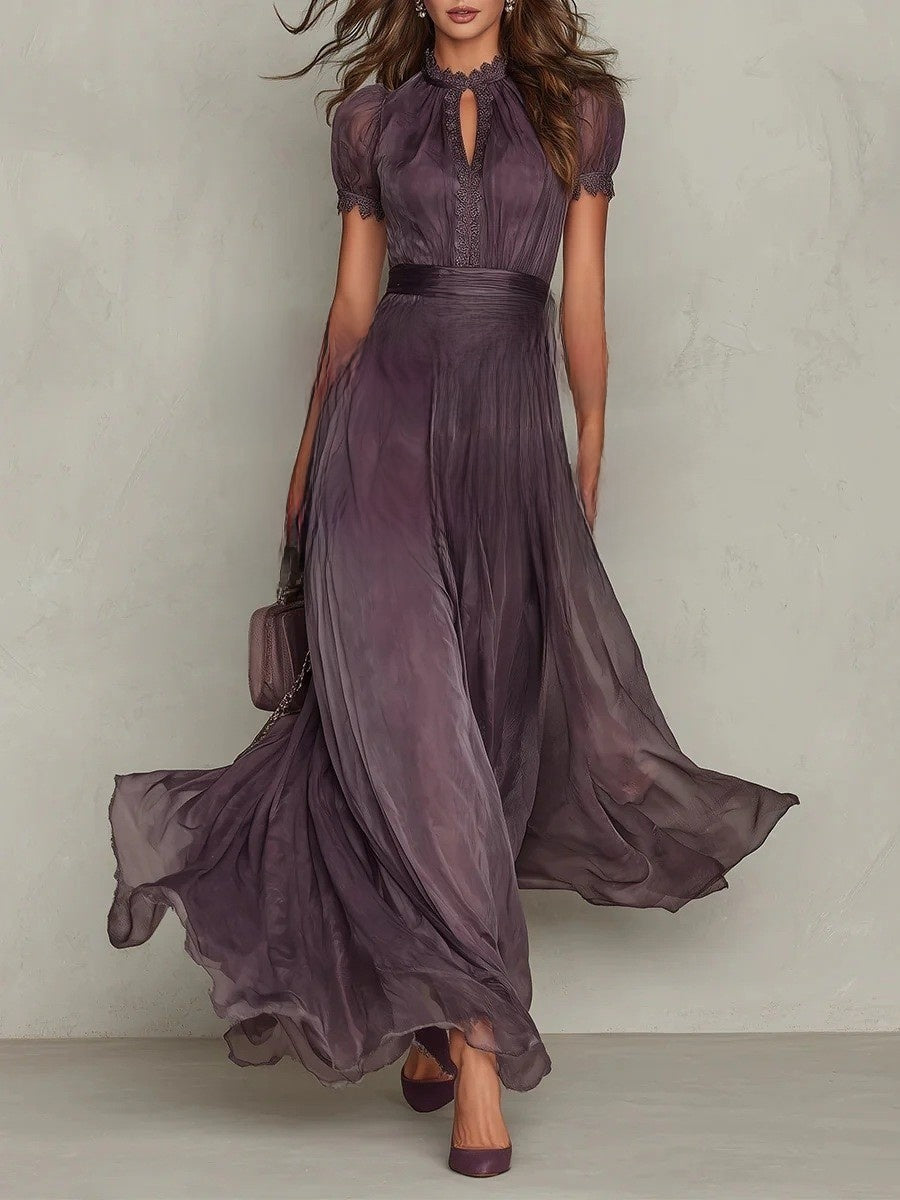Ameline - Chiffon Lace Maxi Dress