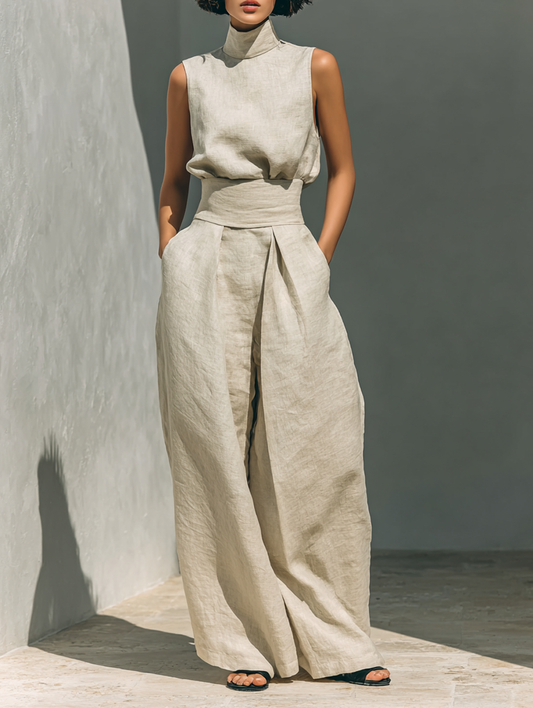Wendy - Linen-Cotton Wide-Leg Set