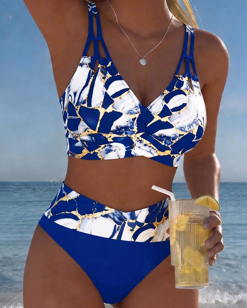 Nerina - Printed Cut-Out Bikini Set