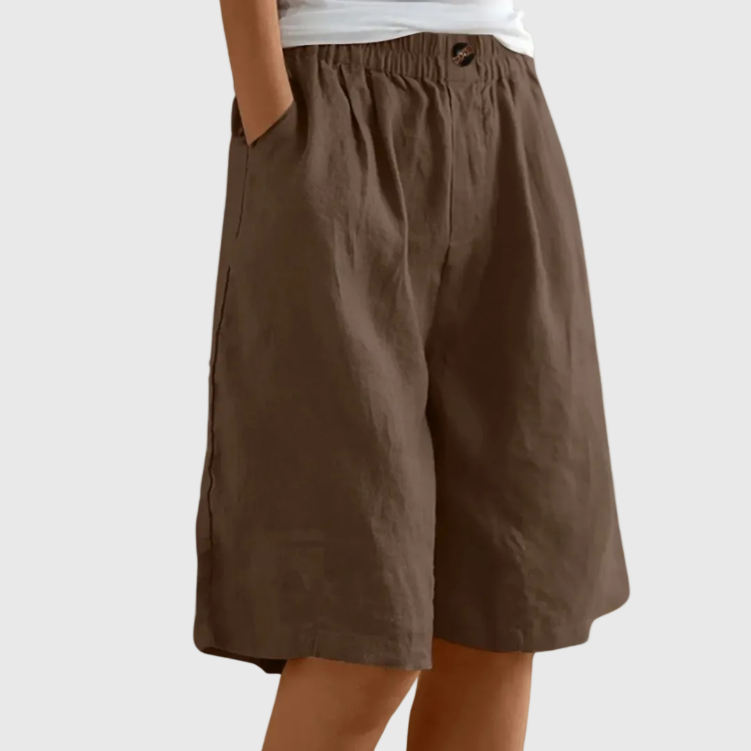 Araceli - Elastic-Waist Wide-Leg Shorts