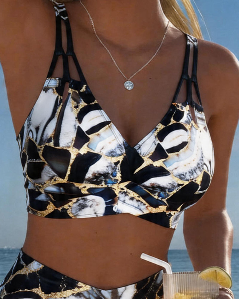 Nerina - Printed Cut-Out Bikini Set