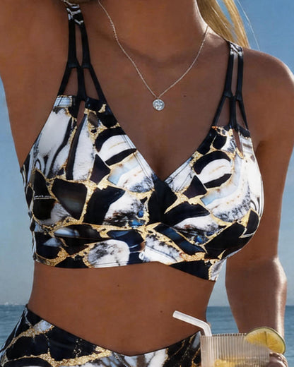 Nerina - Printed Cut-Out Bikini Set