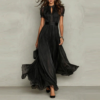 Ameline - Chiffon Lace Maxi Dress