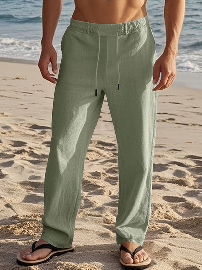 Salvatore - Men's Linen Drawstring Trousers
