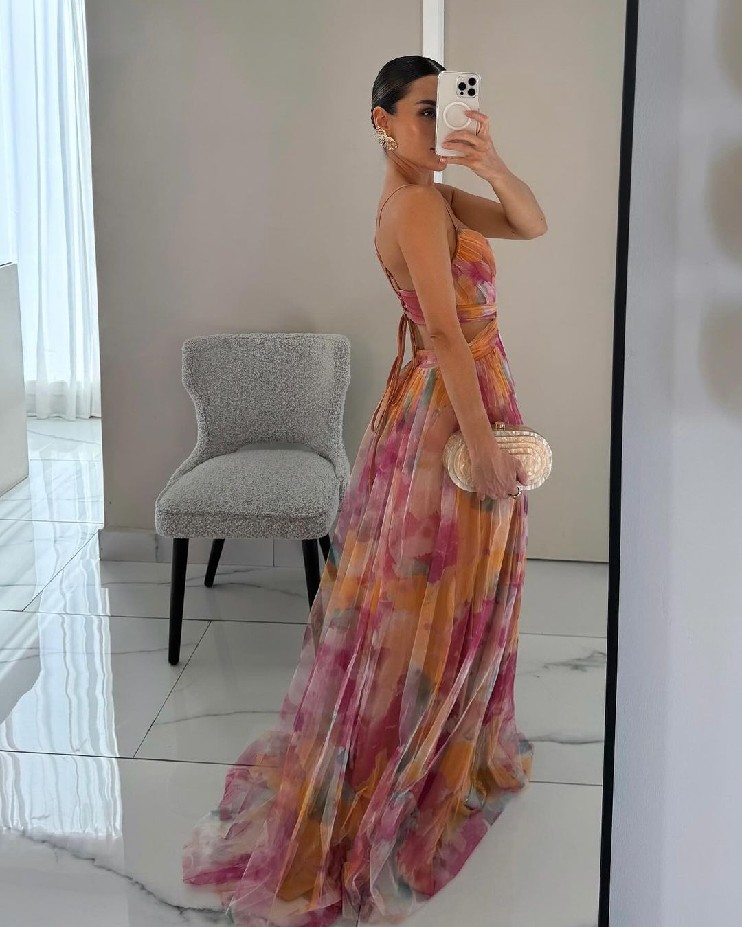 Giselle - Floral Chiffon Maxi Dress