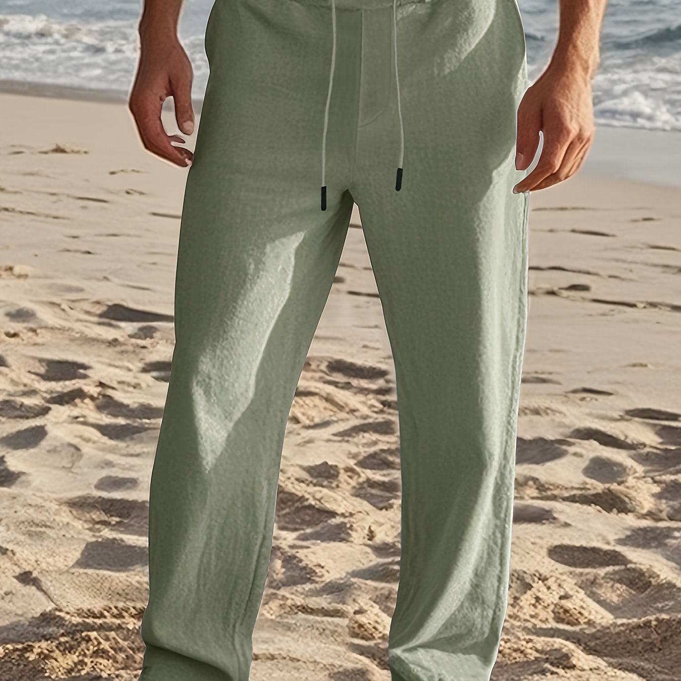 Salvatore - Men's Linen Drawstring Trousers