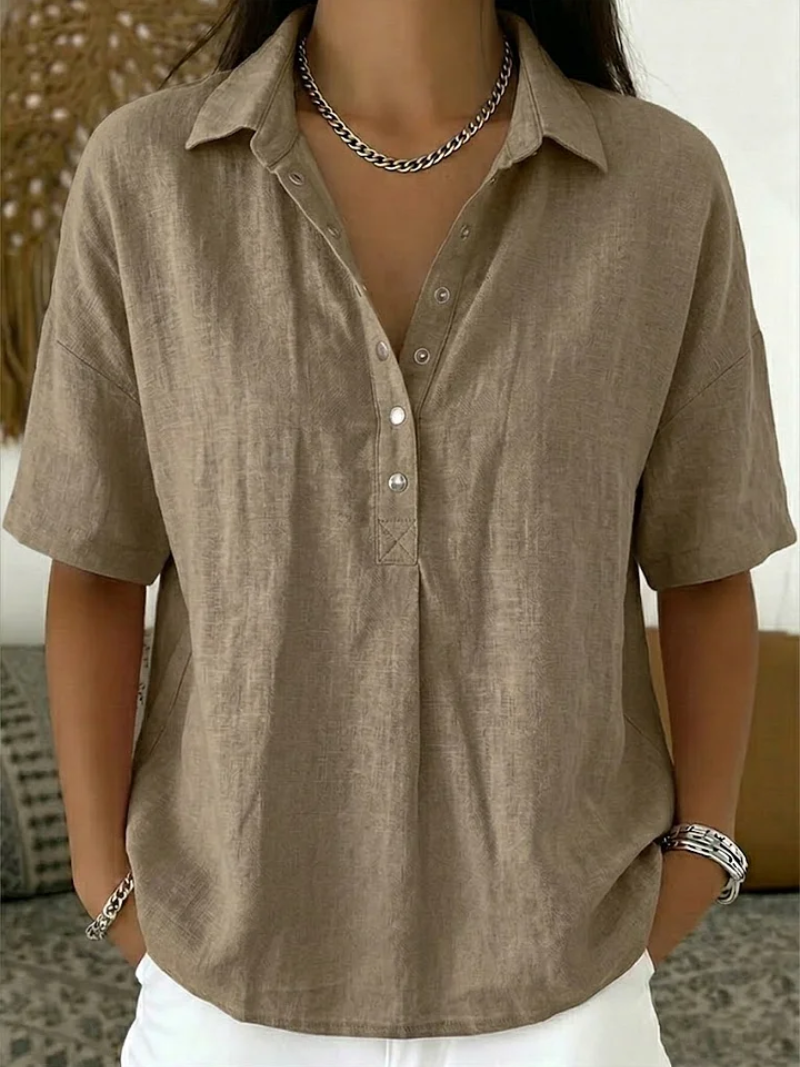 Charlotte - Relaxed Button-Front Blouse