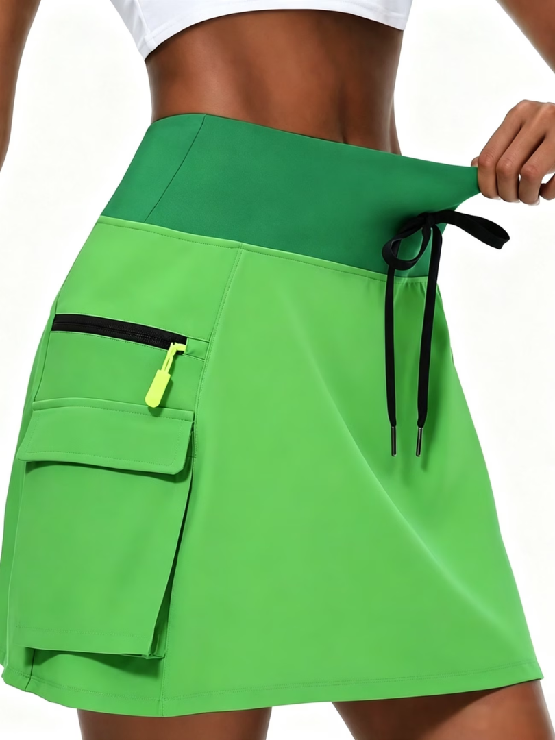 Tess - High-Waist Zip-Pocket Skort