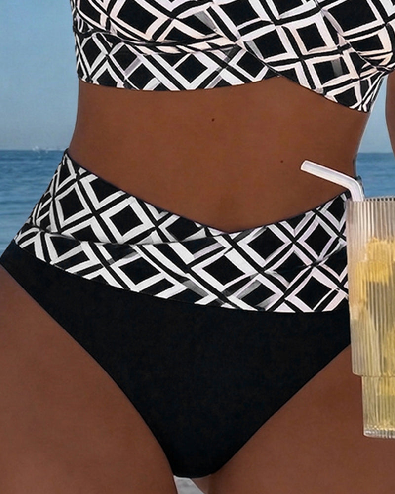 Nerida - Plaid High-Cut Bikini Set