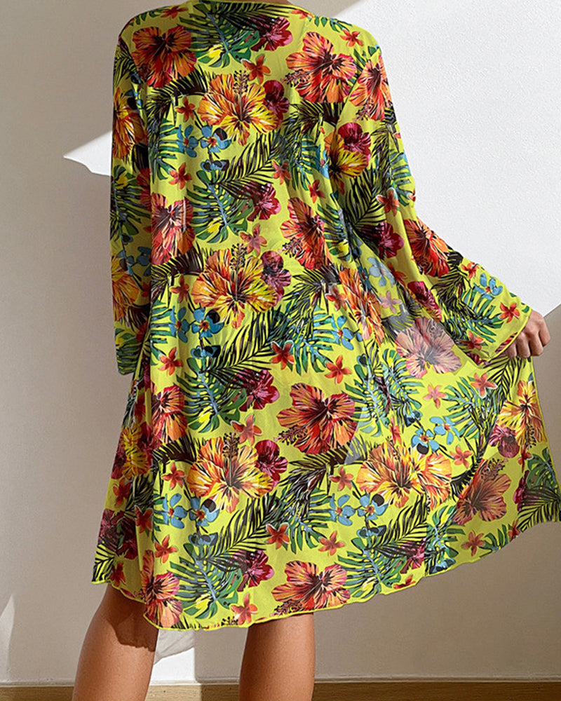Jeannine - Floral Bikini & Scarf