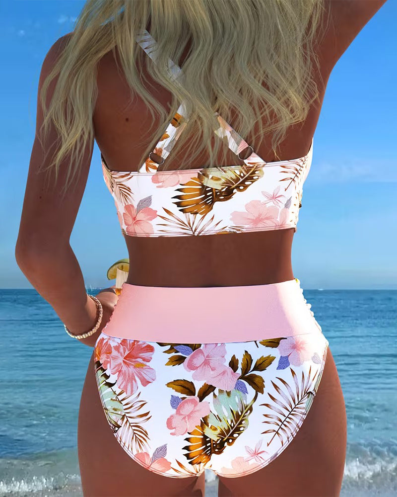 Coralia - Contrast Floral Bikini Set