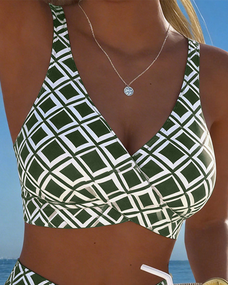 Nerida - Plaid High-Cut Bikini Set