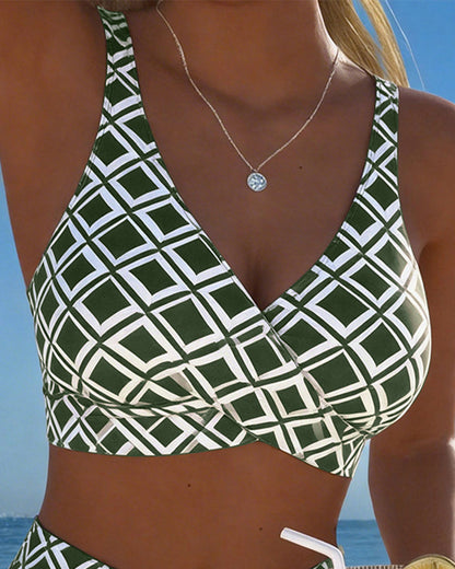 Nerida - Plaid High-Cut Bikini Set