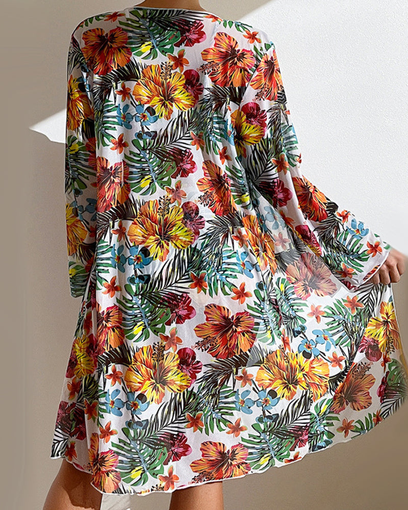 Jeannine - Floral Bikini & Scarf