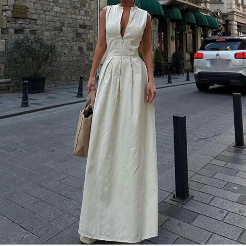 Lunelle - Structured-Collar Maxi Dress