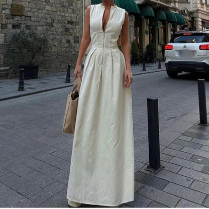 Lunelle - Structured-Collar Maxi Dress
