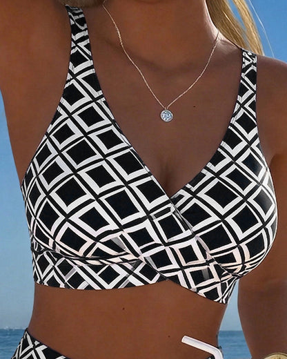 Nerida - Plaid High-Cut Bikini Set
