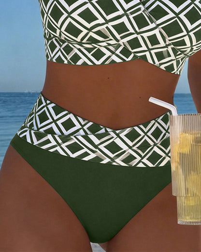 Nerida - Plaid High-Cut Bikini Set