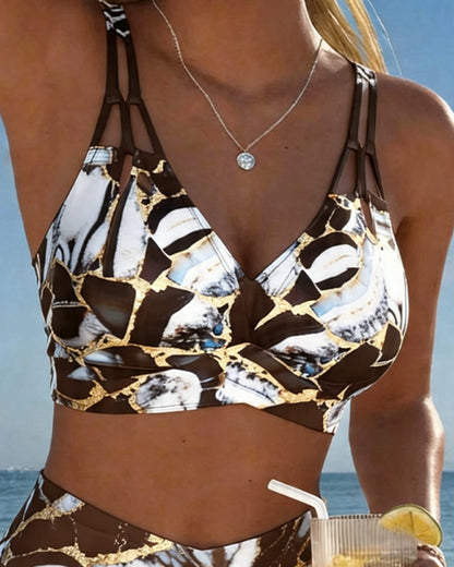 Nerina - Printed Cut-Out Bikini Set