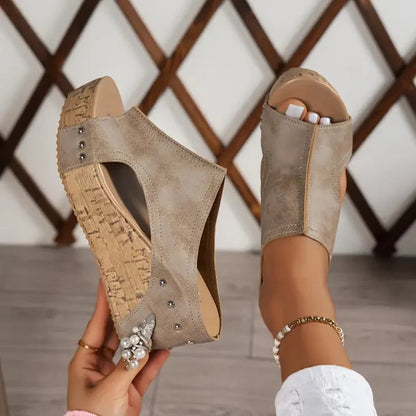 Cornelia - Cushioned Wedge Sandals