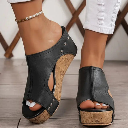 Cornelia - Cushioned Wedge Sandals