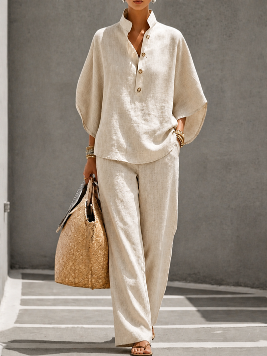 Amalia - Linen Blend Batwing Set
