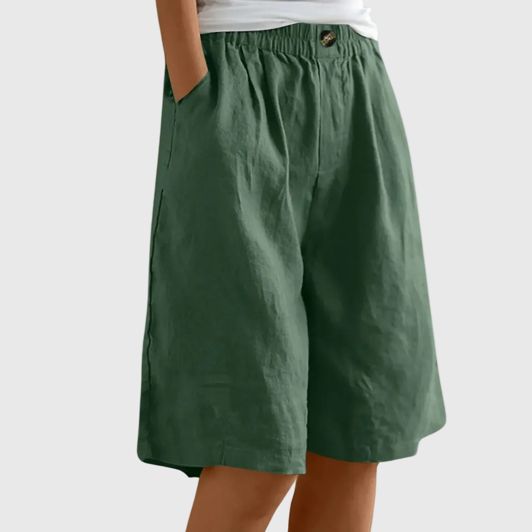 Araceli - Elastic-Waist Wide-Leg Shorts