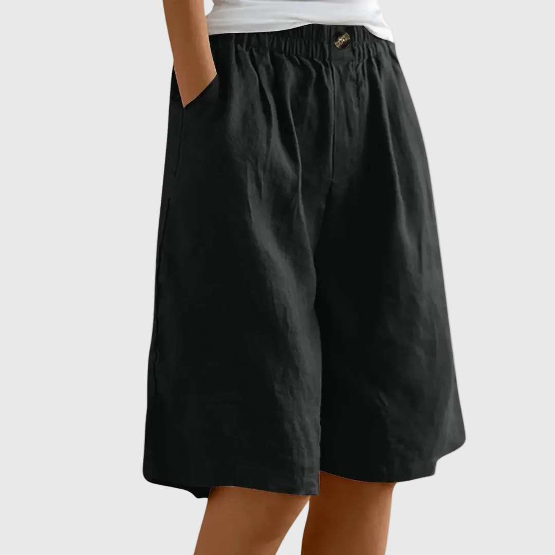 Araceli - Elastic-Waist Wide-Leg Shorts
