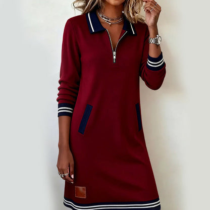 Ayora - Collared Quarter-Zip Dress