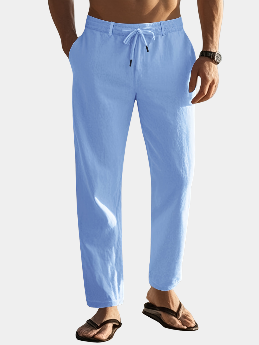 Salvatore - Men's Linen Drawstring Trousers
