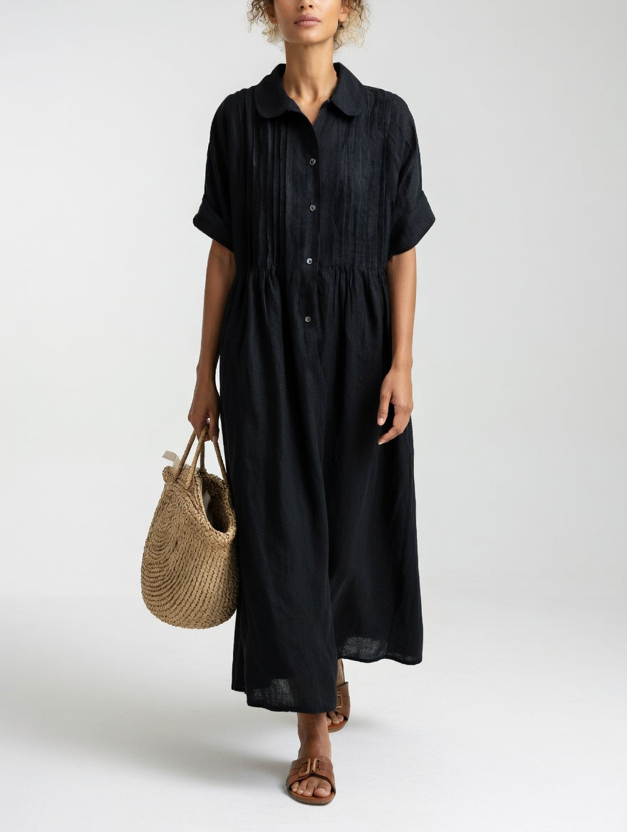 Esther - Cotton Maxi Shirt Dress