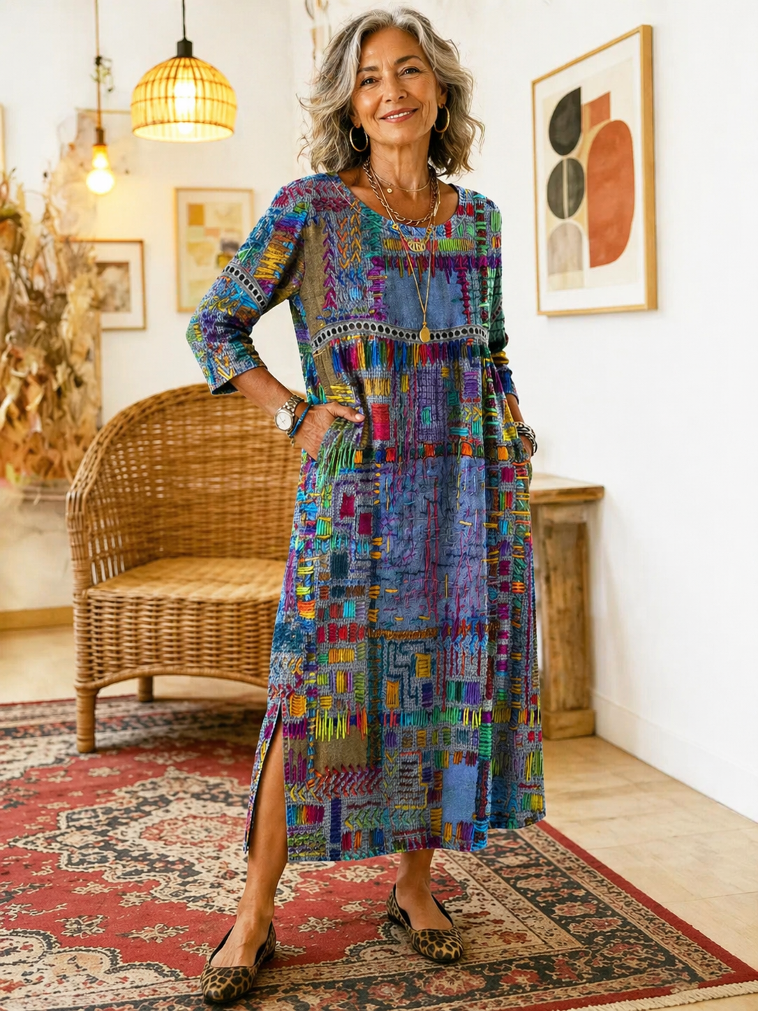 Manuela - Relaxed Patchwork Denim Dress