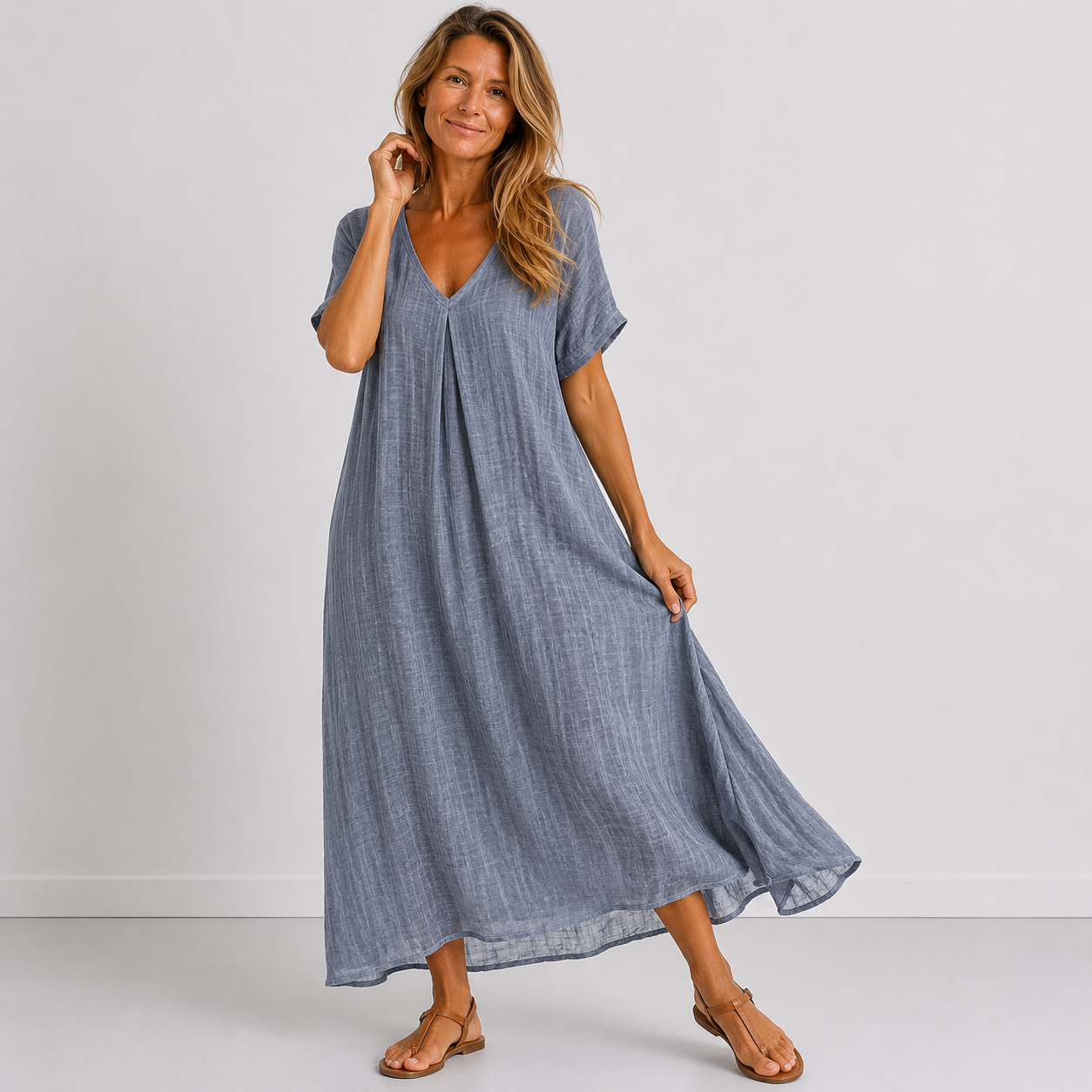 Aveline - Flowing V-Neck Maxi Dress